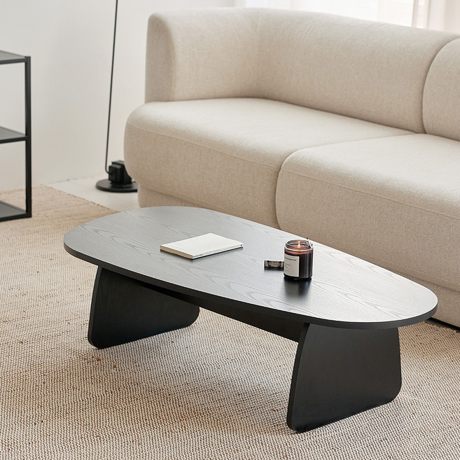 메종드꼼마 무아레 거실 테이블 2인용 800mm, 블랙