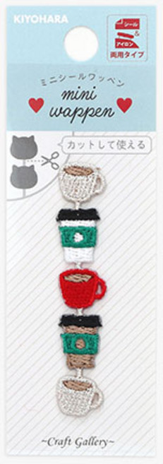 기요하라 메탈 포인트 자수 접착와펜 5종 세트, 커피, 1개