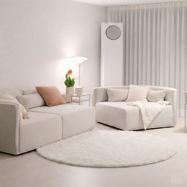 힐링스팟 장모 원형 러그