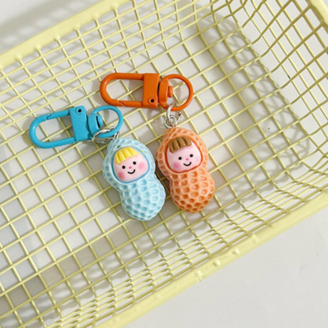 버블리데이 파스텔 미니 땅콩 가방 키링 2종 세트