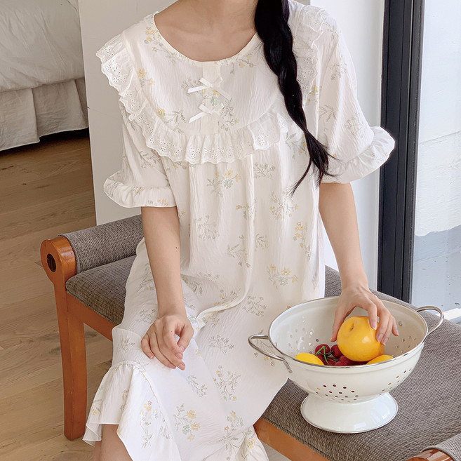 문릿 여성용 얇고 부드러운 원피스 잠옷