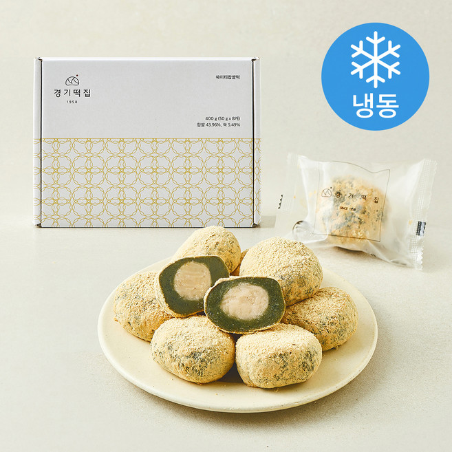 경기떡집 쑥이티 찹쌀떡 (냉동), 50g, 1개, 8개입