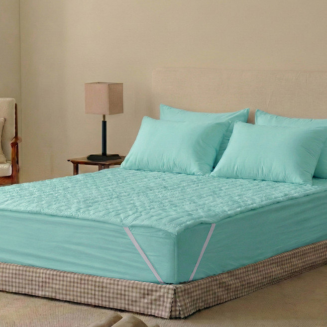 지베딩 국내 제조 컬러풀 침대패드 겸 카페트, 파스텔민트