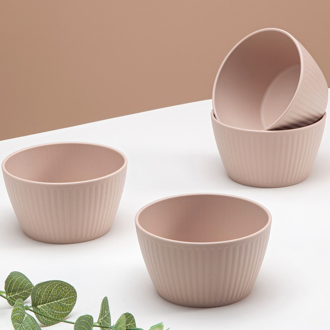 아띠홈 올더 플레이트 밥공기, 베이지, 4개