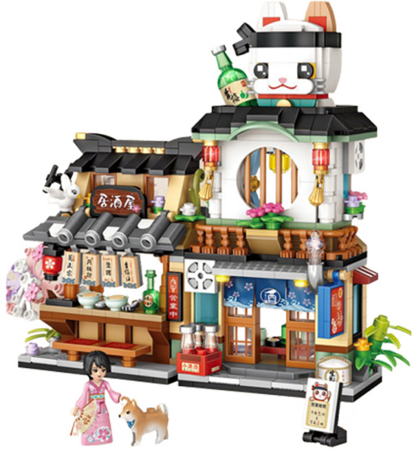 LOZ 미니 일본주점 나노블럭, 혼합색상, 1개