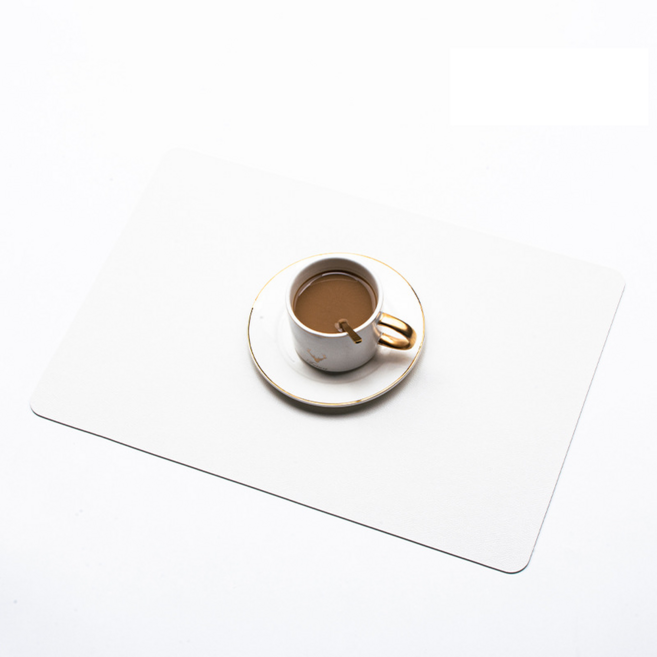 알버트현 PU가죽 프리미엄 식탁 매트, 화이트, 2개, 440 x 300 mm