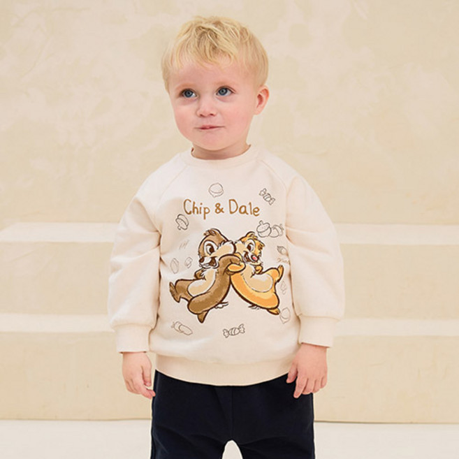 밀크마일 남아용 디즈니 칩앤데일 놀러가자 나글란 티셔츠