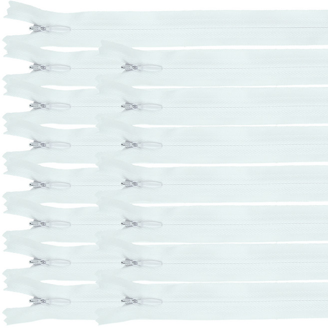 JSTrading 콘솔지퍼 25cm, 01 화이트, 15개