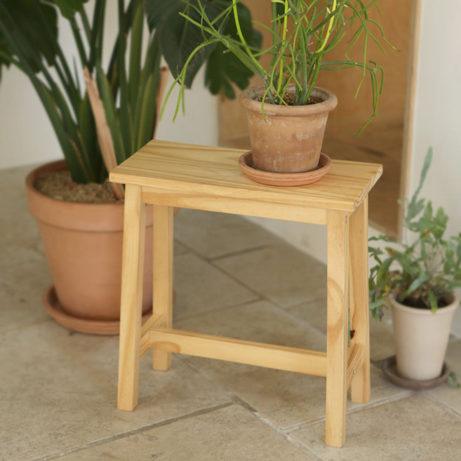 모노먼트 조립식 원목 직사각 스툴, 내추럴, 1개