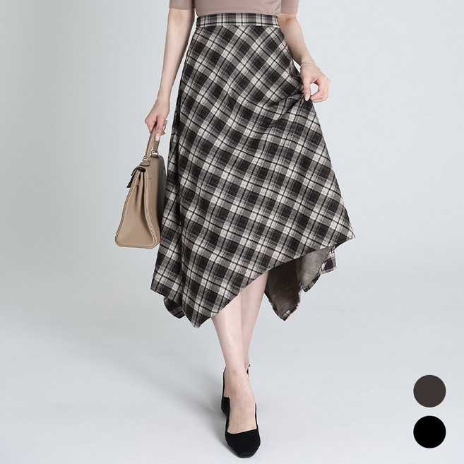 Moirbella 女款格紋不對稱長裙 P26SS2-A2631