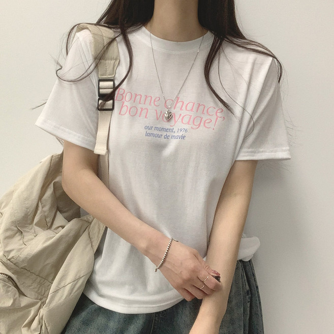 위드후이린 여성용 챈스 스판 반팔 티셔츠