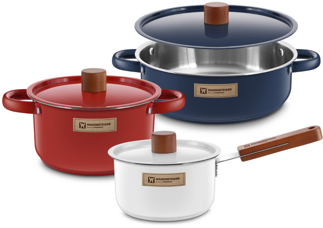 바겐슈타이거 인덕션 프렌치 스텐 냄비 3종 세트, 혼합색상, 편수 18cm + 양수 20cm + 전골 26cm, 3개