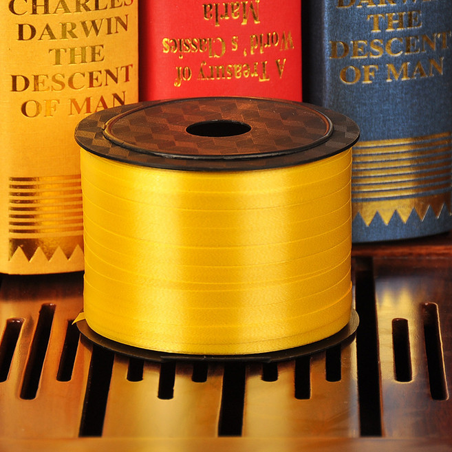 마켓피아 다용도 포장 리본 선물 장식 작업노끈 0.5cm x 90m, 노란색, 2개