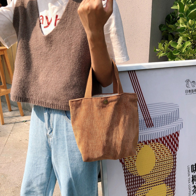 알로데 베이직 컬러 코듀로이백