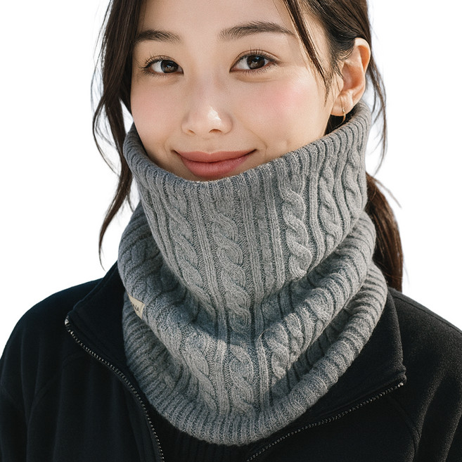 제코 제르소나 니트 멀티프 넥워머 귀걸이형, 그레이, 1개