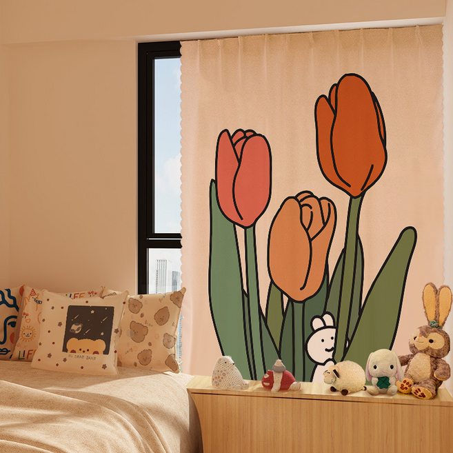 은희마법 예쁜 가리개커튼 + 벨크로 + 끈 세트