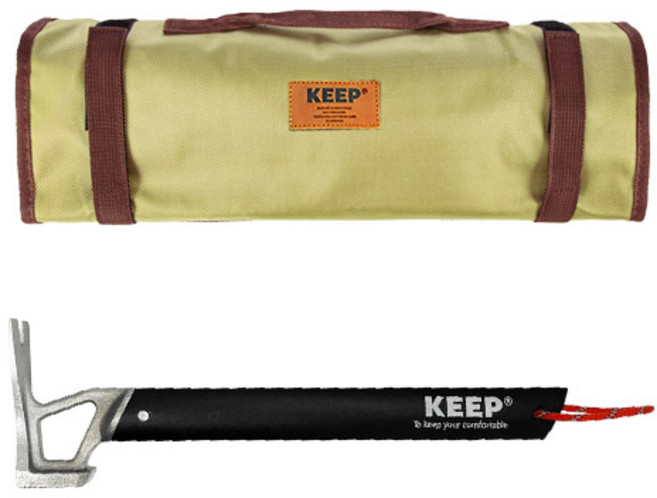 KEEP 캠핑 다용도 팩 파우치 + 경량 파운딩 해머, 블랙(경량 파운딩 해머), 1세트