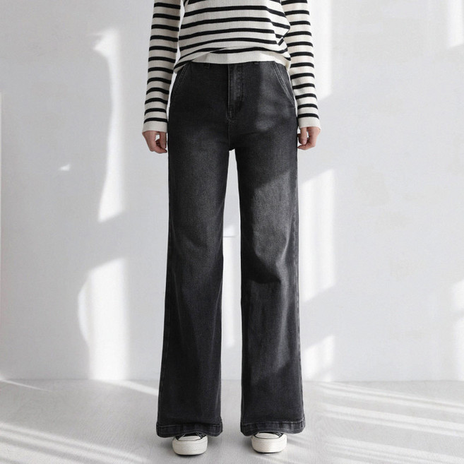 앤드스타일여성용롱/기본/숏 기장 딱맞진40탄컴포트스판와이드부츠컷데님팬츠265048