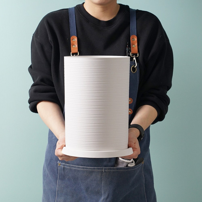 morningscent 써클라인 플라스틱 화분 + 받침 세트, 1개