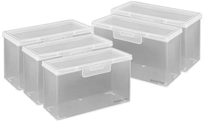 마켓플랜 다용도 포커 수납함 케이스, 투명, 5개