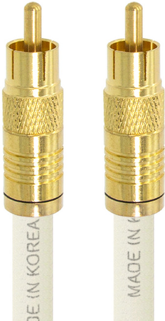 솔탑 국산 디지털 75옴 코엑셜 골드 RCA 압착 방수 TV 동축 케이블 화이트, SOLTOP-677, 1개