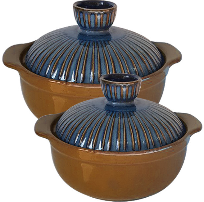 해피정코리아 진뚝배기 라인A 뚝배기 브라운 2종 세트, 1세트