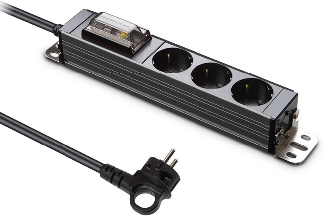 현대일렉트릭 서버탭 알루미늄 고용량 누전차단 멀티탭 3구 HDSVAL-GN33T, 3m, 티타늄 그레이, 1개