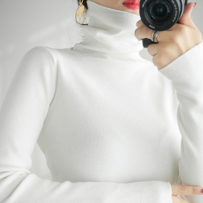 페이퍼먼츠 여성용 스텍시포 목폴라 니트 티셔츠 11281