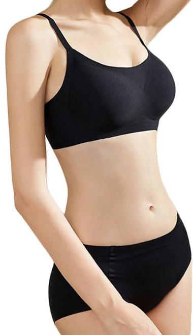 투이스타 심리스 일체형 패드 브라 + 팬티 세트