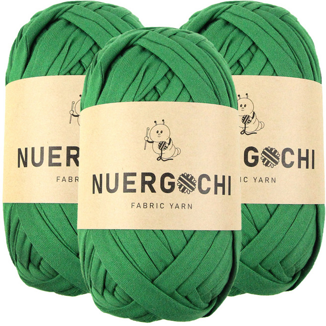 JSTrading 누에르고치 패브릭 얀 뜨개실 100g, 17 그린, 3개