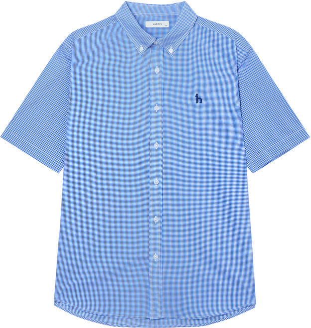 헤지스 남성용 깅엄 반팔 캐쥬얼 셔츠 HZSH4B954B2