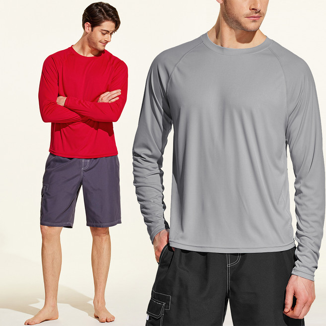 애슬리오 남성용 스윔웨어 긴팔 티셔츠 2종 세트
