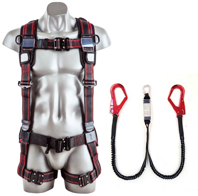 KUKJE SAFETY KJ 優質雙繩吊繩 K051-1603 + 彈性雙繩套索組, 1套, 混合顏色