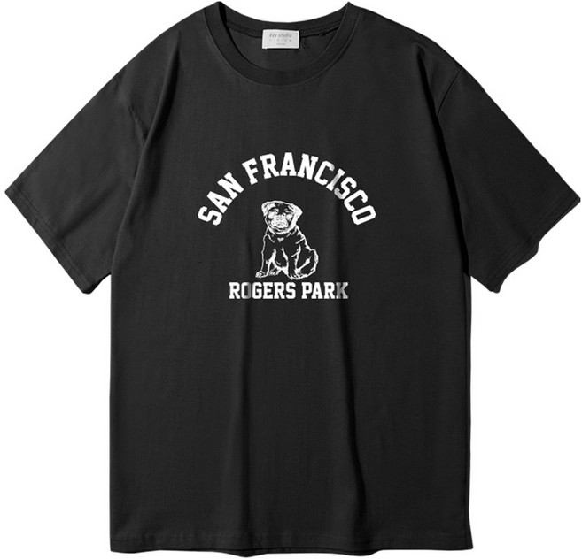 이지스튜디오 샌프란시스코 W 20수 코튼 오버핏 빅사이즈 통기성 반팔 티셔츠