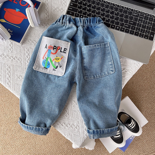 Arbe 아동용 헬로애플 데님 바지