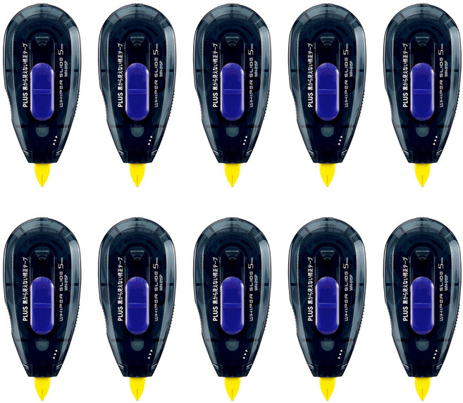 플러스 화이퍼 슬라이드 문서보안용 수정테이프 WH-015P, 블랙+블루, 10개