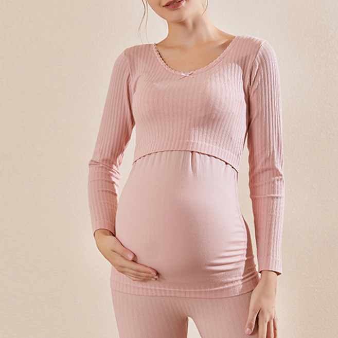루나글램 수유 긴팔 잠옷 임산부 내의 상의 PUC104