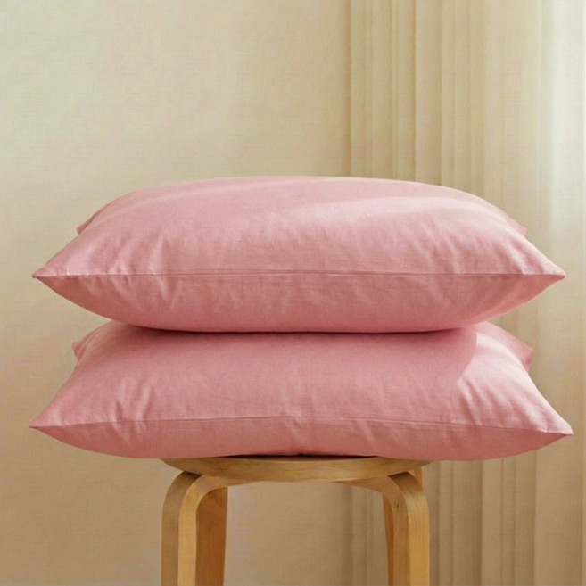 지베딩 컬러풀 먼지없는 베개커버 솜포함, 핑크, 2개