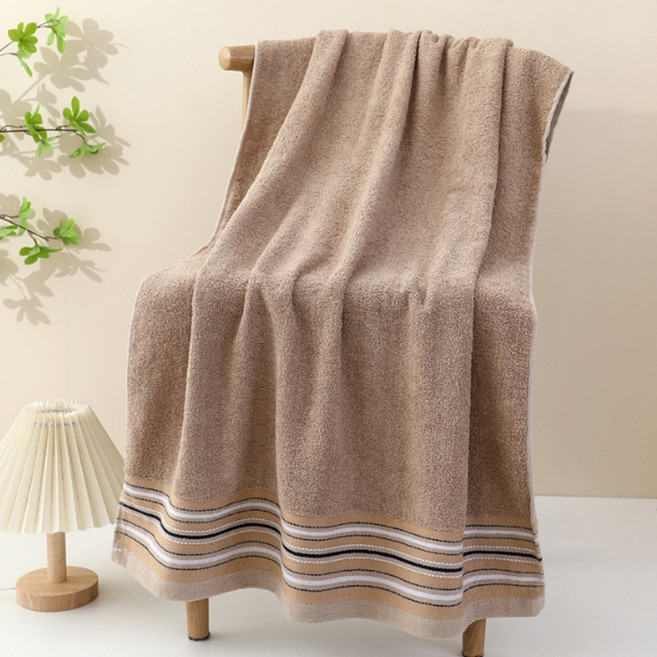 소니오 대형 소프트 샤워 바스타월 290g 폴리에스테르사, 03 컬러라인브라운, 1개