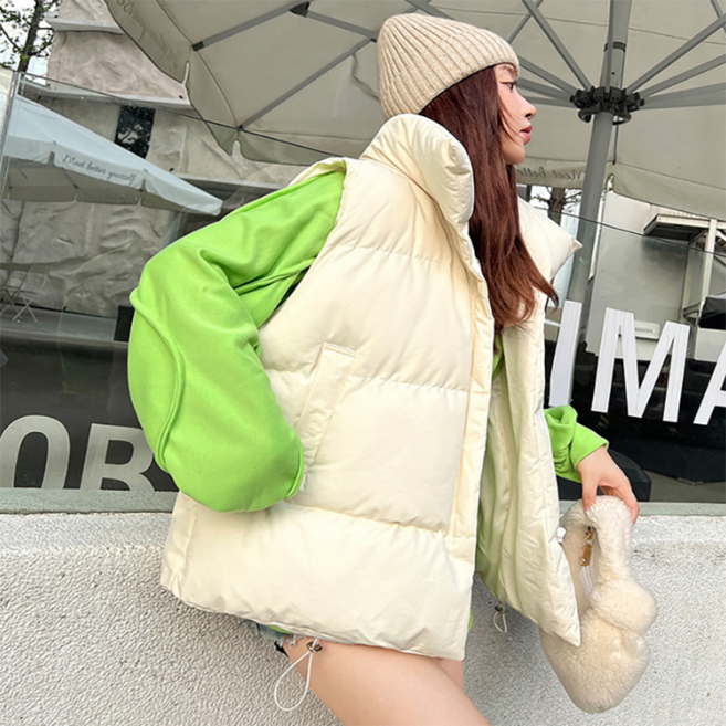 PEONIST 女款立領寬鬆感保暖鋪棉背心