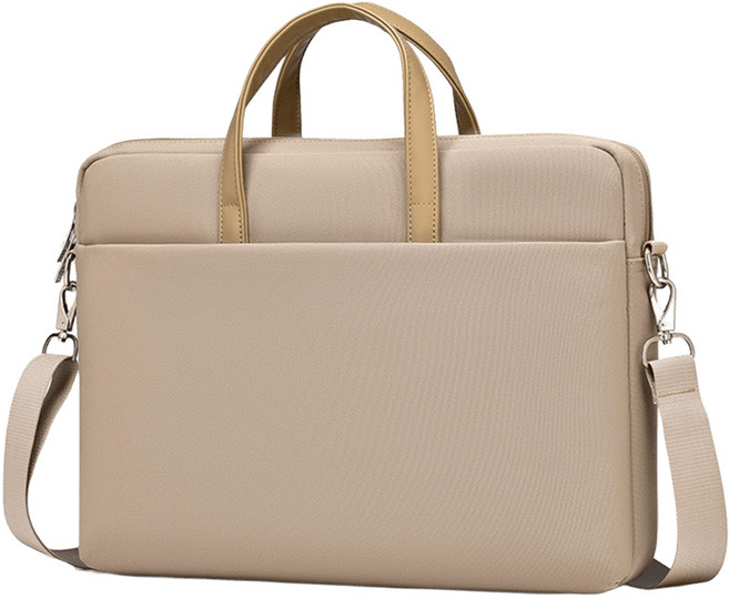 OMG 牛津布單肩手提電腦防震包, 卡其色, 1個