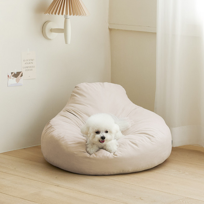 울리 반려동물 빈백, 베이지, 1개