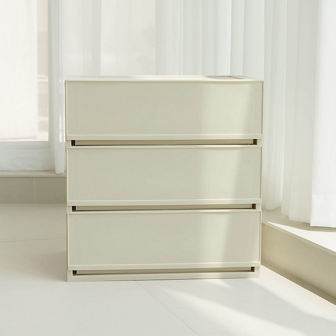 샤바스 컬러스토리 서랍장 3단, 풀컬러 샌드베이지
