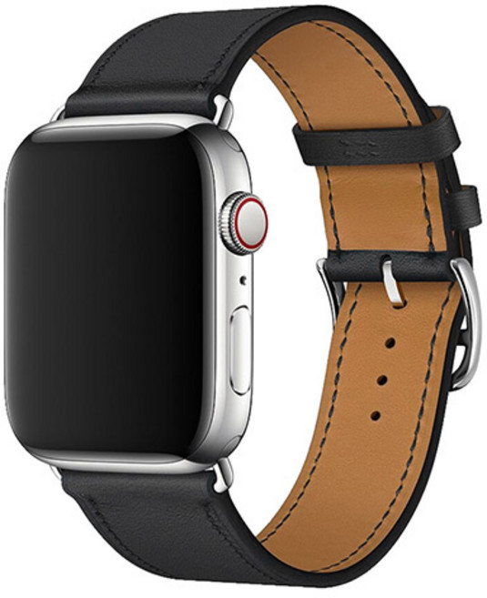 스메르 애플워치 7/6/SE/5/4/3 싱글 투어 프리미엄 가죽 밴드 스트랩 38/40/41 mm, 블랙, 1개