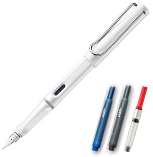 LAMY 사파리 만년필 컨버터 세트, EF, white + 랜덤 발송