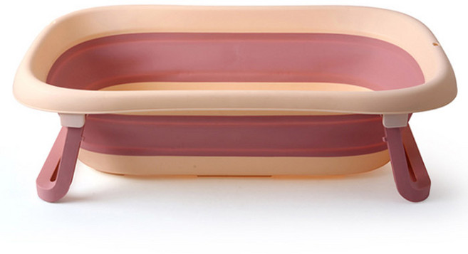 딩동펫 반려동물 논슬립 폴더블 욕조, 핑크, 1개