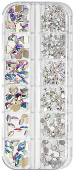 네일 풀스톤 파츠 12종 세트, 1개, AB오팔모양