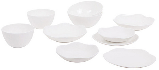 한국도자기 화이트블룸 다온 2인 식기, 화이트, 10p, 1세트