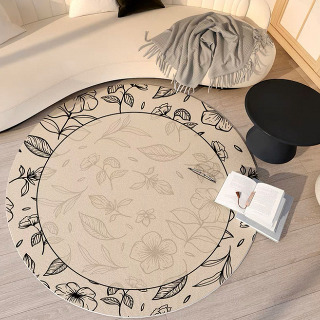 엑스터 의자 데스크용 푹신한 라운드 원형 러그