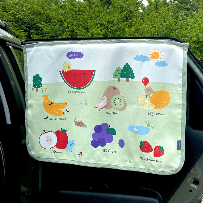 스무디 차량용 자석 햇빛가리개, 그린, 1개